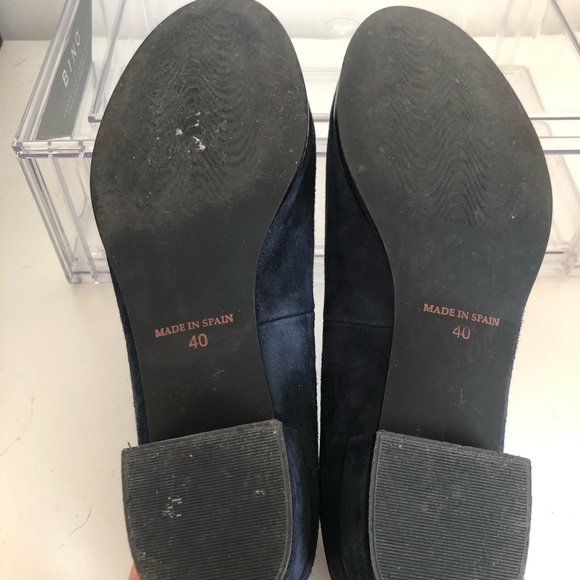 Shoon Navy Blue Suede Loafers - Picture 6 of 9